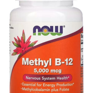 Methyl B12 Metilcobalamina 5000mcg 60 Caps Sublingual - Now Sabor Without Flavor
