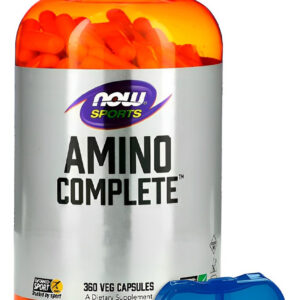 Amino Complete Now Foods Com Vit B6 360cáps + Porta Cápsulas
