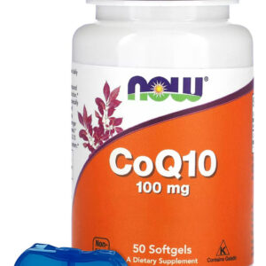 Coenzima Coq10 100mg Now Foods 50 Softgels + Porta Cápsulas