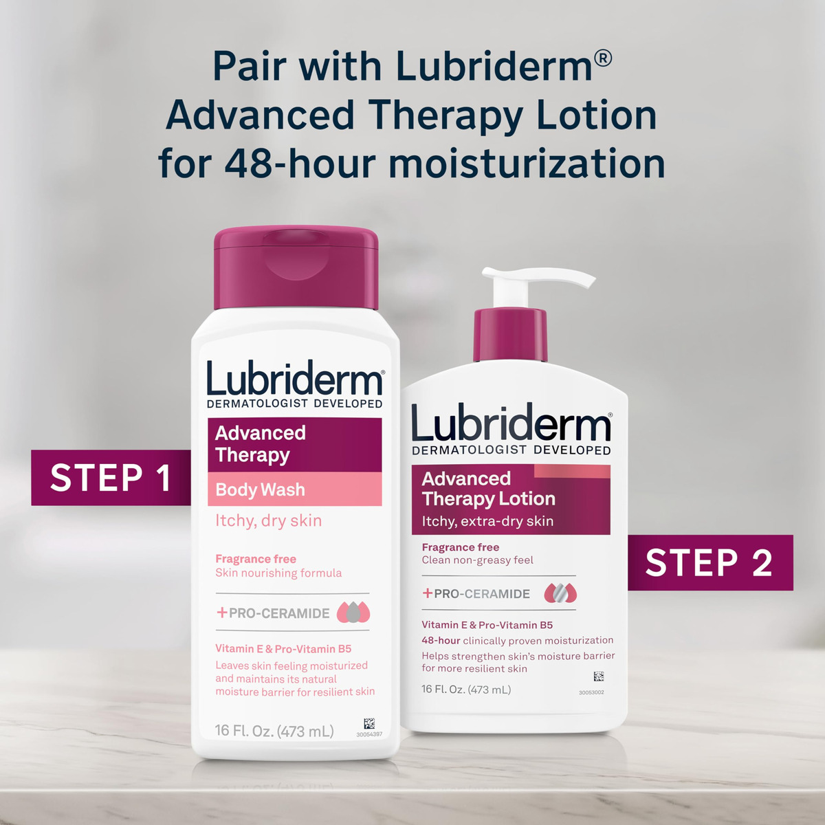 Sabonete Líquido Lubriderm Advanced Therapy 480 Ml Sem Perfu - Imagem 5