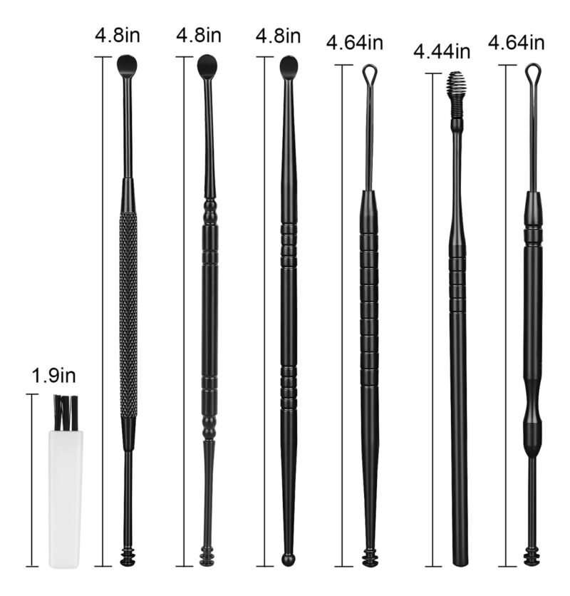 Kit De Remoção De Cera De Ouvido Cysnatu Ear Cleaner Com 6 F - Imagem 3