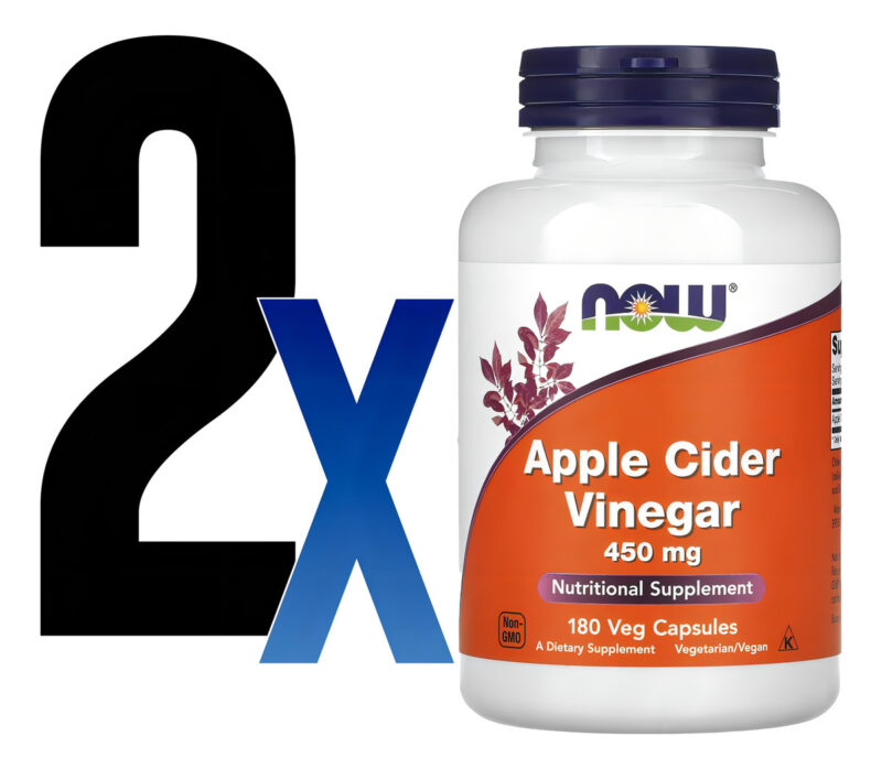 Vinagre De Maçã 450mg Now Foods Cider 180 Veg Caps 2un Sabor Sem Sabor - Imagem 2
