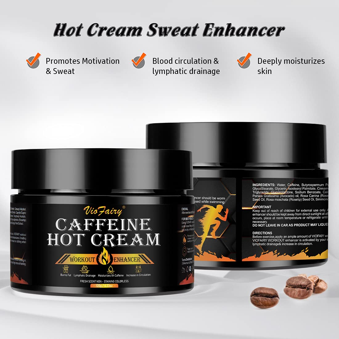 Creme Quente Anticelulite Com Cafeína Viofairy Para Mulheres - Imagem 2