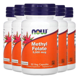 Folato De Methyl 5000mcg Now Foods 50 Cápsulas Importado 5un