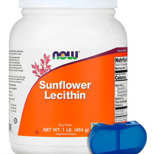 Lecitina De Girassol Pó Now Foods 454 G Puro + Porta Cápsula