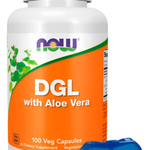 Dgl 400mg Now Food Com Aloe Vera 100 Caps + Porta Cápsulas