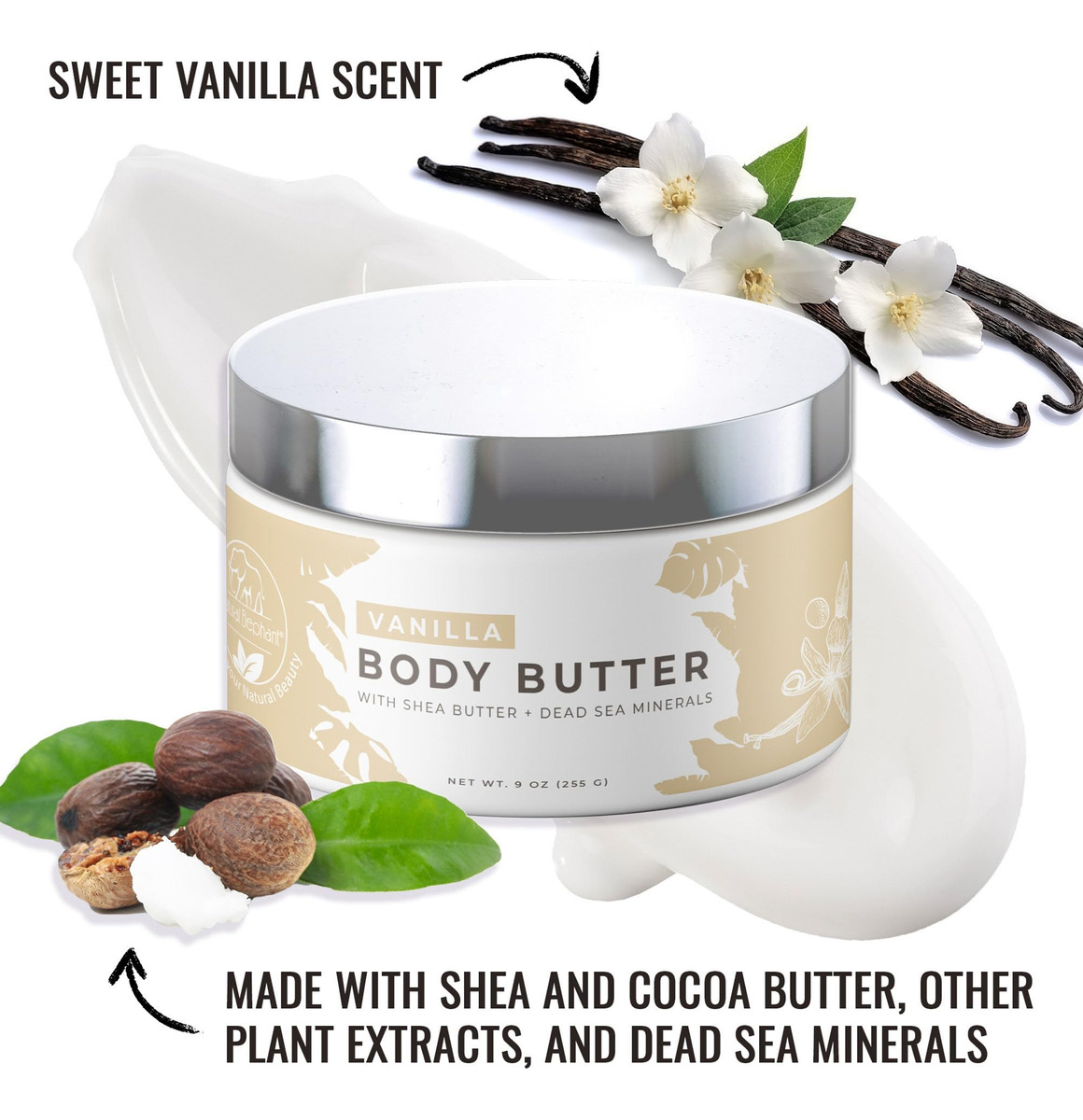Manteiga Corporal Natural Elephant Shea Com Manteiga De Kari - Imagem 4
