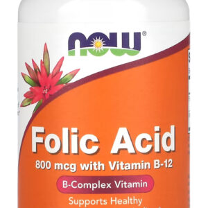 Ácido Fólico Vitamina B12 800mcg 250tabs Nowfoods Sabor Sem Sabor