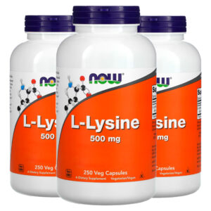 L-lisina 500mg Now Foods L-lysine 250 Veg Caps Importado 3un