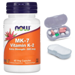 Mk-7 Vitamina K-2 300mcg Now Foods 60 Cáps + Porta Cápsulas