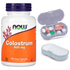 Colostro 500mg Now Foods Colostrum 120 Cáps + Porta Cápsulas