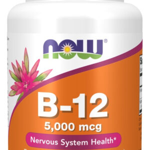 B-12 5000mcg 60 Sublingual - Ácido Fólico Importado Now Sabor Sem Sabor