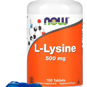 L-lisina 500 Mg Now Foods 100 Tablets + Porta Cápsulas
