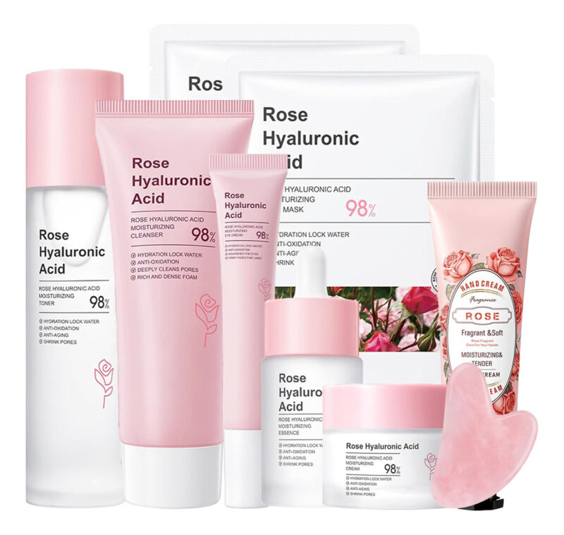 Conjuntos E Kits De Cuidados Com A Pele Facial Rose, 8 Unida