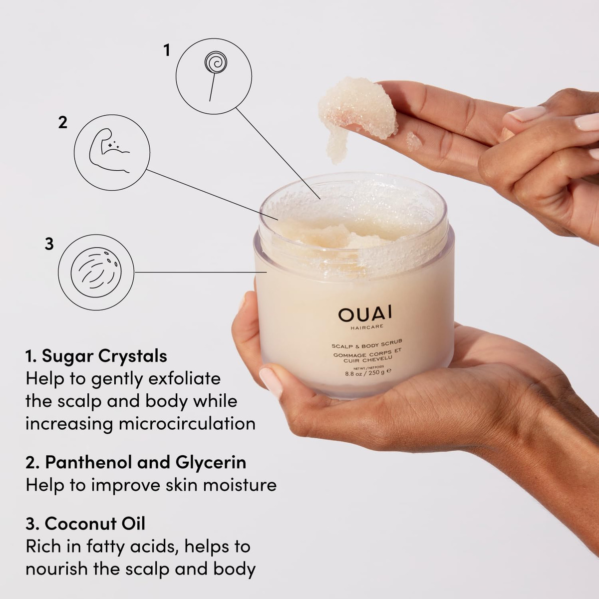 Esfoliante Para Couro Cabeludo E Corpo Ouai Espumante De Óle - Imagem 3