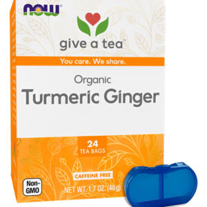 Chá Cúrcuma E Gengibre Now Pacote 24 Sachês + Porta Cápsulas