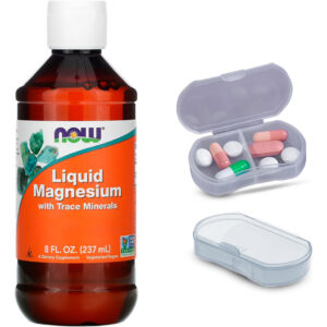 Magnésio Líquido Now Foods Traço Mineral + Porta Cápsulas