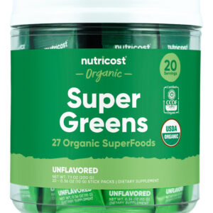 Pacotes De 20 Palitos Super Greens Nutricost Organic Sem Glú