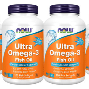 Ultra Omega-3 Now Foods 500/250 Fish Gelatin 180 Softg 4un Sabor Sem Sabor