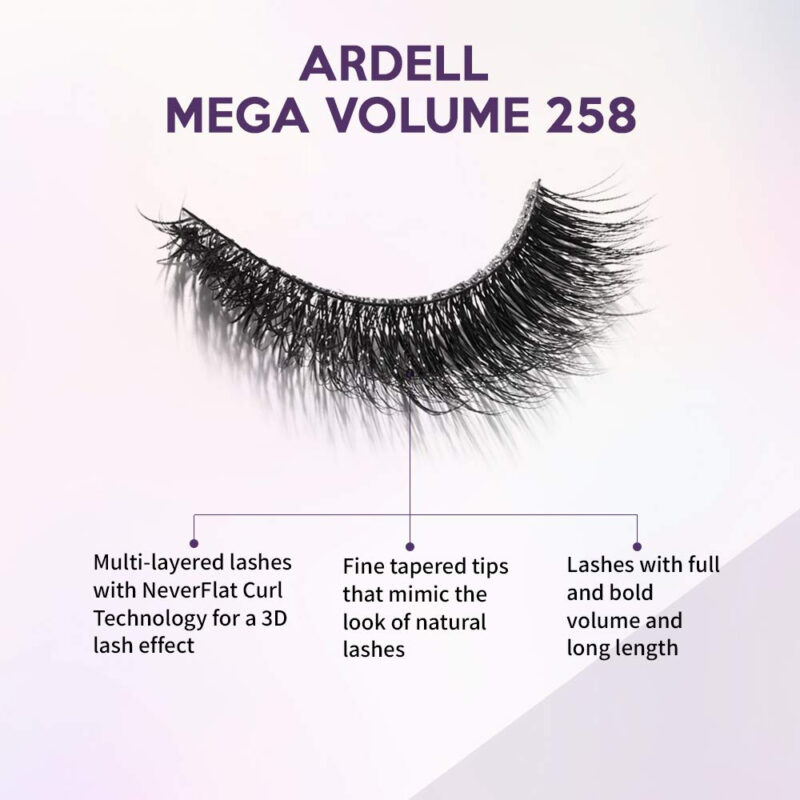 Cílios Postiços Ardell Mega Volume Lash 258 W/ Curl 4 Pares - Image 3