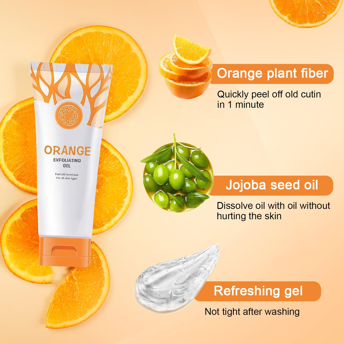 Esfoliante Em Gel Esfoliante Kanroadi Orange Face Body Skin, - Imagem 3