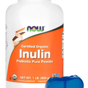 Inulina Orgânica Pó Now Foods 454g Puro + Porta Cápsulas