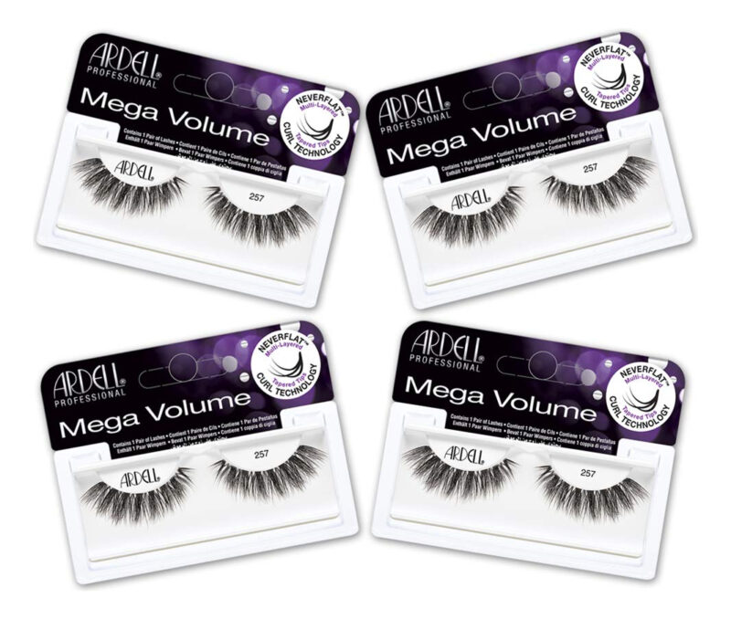 Cílios Postiços Ardell Mega Volume Lash 257 W/ Curl Tech 4 P