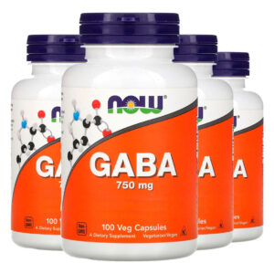 Ácido Gaba 750mg 100 Veg Cáps Importado 4un Now Foods