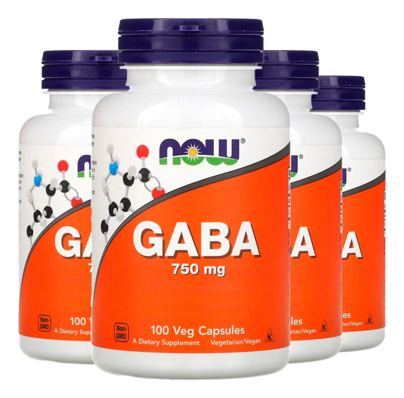 Ácido Gaba 750mg 100 Veg Cáps Importado 4un Now Foods