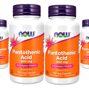 Ácido Pantotênico 500mg Now Foods Complexo B 100cap 4un Sabor Sem Sabor
