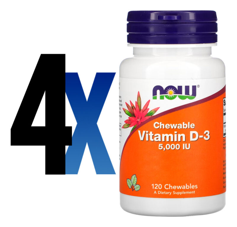 Vitamina D3 5000iu Now 120 Chewable Mastigável Importado 4un - Image 2