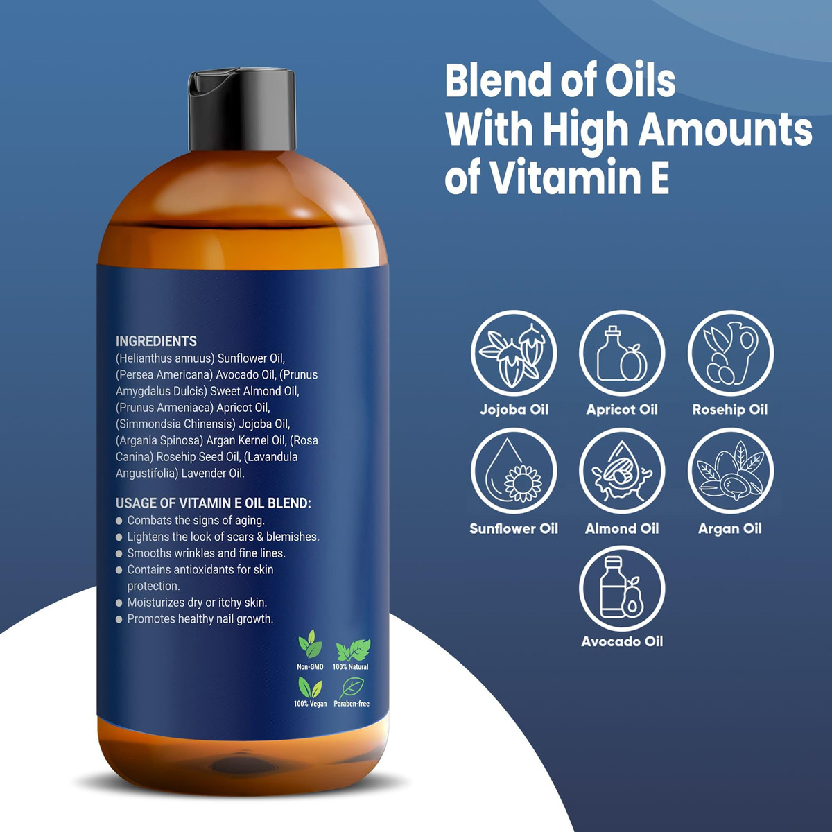 Óleo De Vitamina E Nexon Botanics 250ml 67000 Ui Para Pele E - Imagem 3