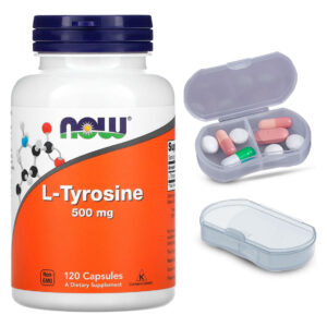 L-tirosina Forma Livre Now Foods 120caps + Porta Cápsulas