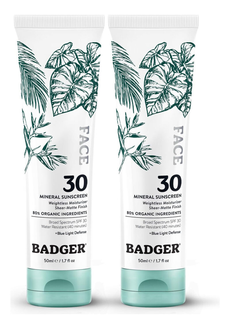 Protetor Solar Badger Zinc Oxide Face Spf 30 50 Ml, Pacote C
