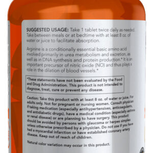 L-arginina 1000mg 60 Tabs Importado 4un Now Foods