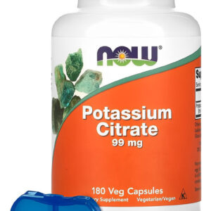 Citrato De Potássio 99mg Now Foods 180 Veg Cáps +porta Cáps