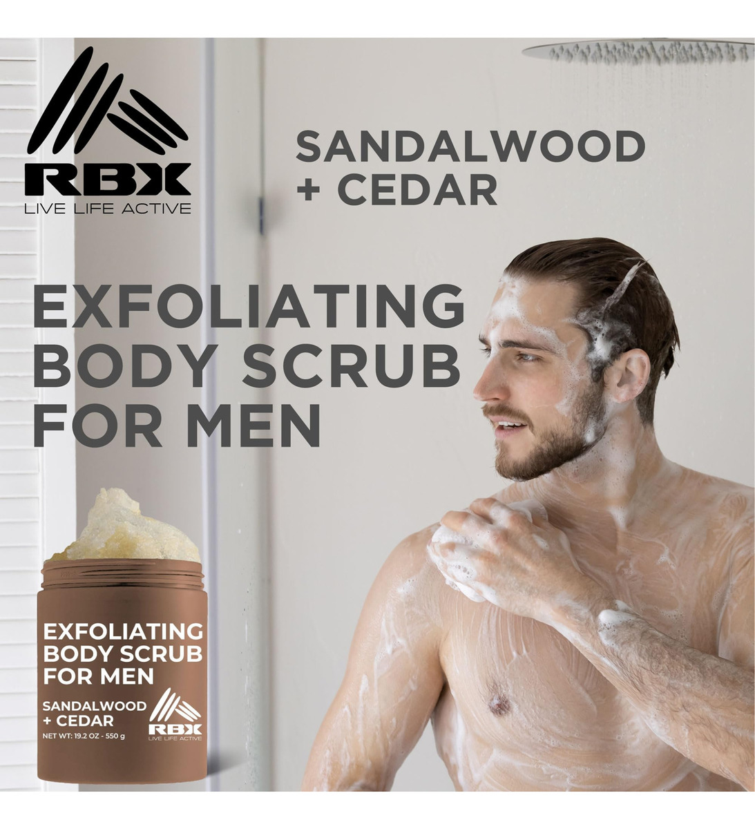 Esfoliante Corporal Rbx Para Homens Com Manteiga De Karité, - Imagem 2