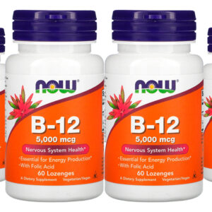 Now Foods Vitamina B12 5000mcg E Ácido Fólico 60past 4un