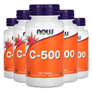 Vitamina C 500mg+r. Mosqueta 100tab Importado 5un Now Foods