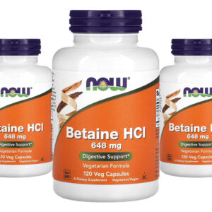 Betaína Hcl 648mg Now Foods Betaine Hcl 120 Veg Caps 3un
