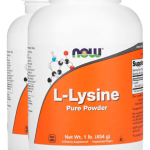 L-lisina Em Pó Puro 454 G L-lysine Importado 2un Now Foods