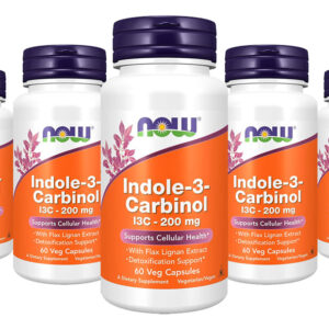 Indole-3-carbinol Now Foods 200mg 60veg Caps 5un Sabor Sem Sabor