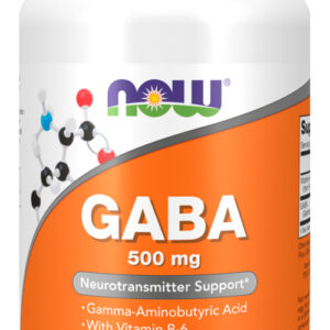 Ácido Gaba 500mg Now Foods Com Vitamina B-6 200 Veg Caps Sabor Sem Sabor