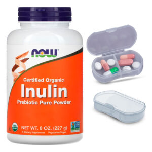 Inulina Pó Puro Prebiótico Now Foods 227g + Porta Cápsulas