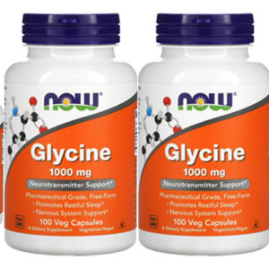Glicina 1000mg Now Foods Glycine 100 Veg Caps 4un
