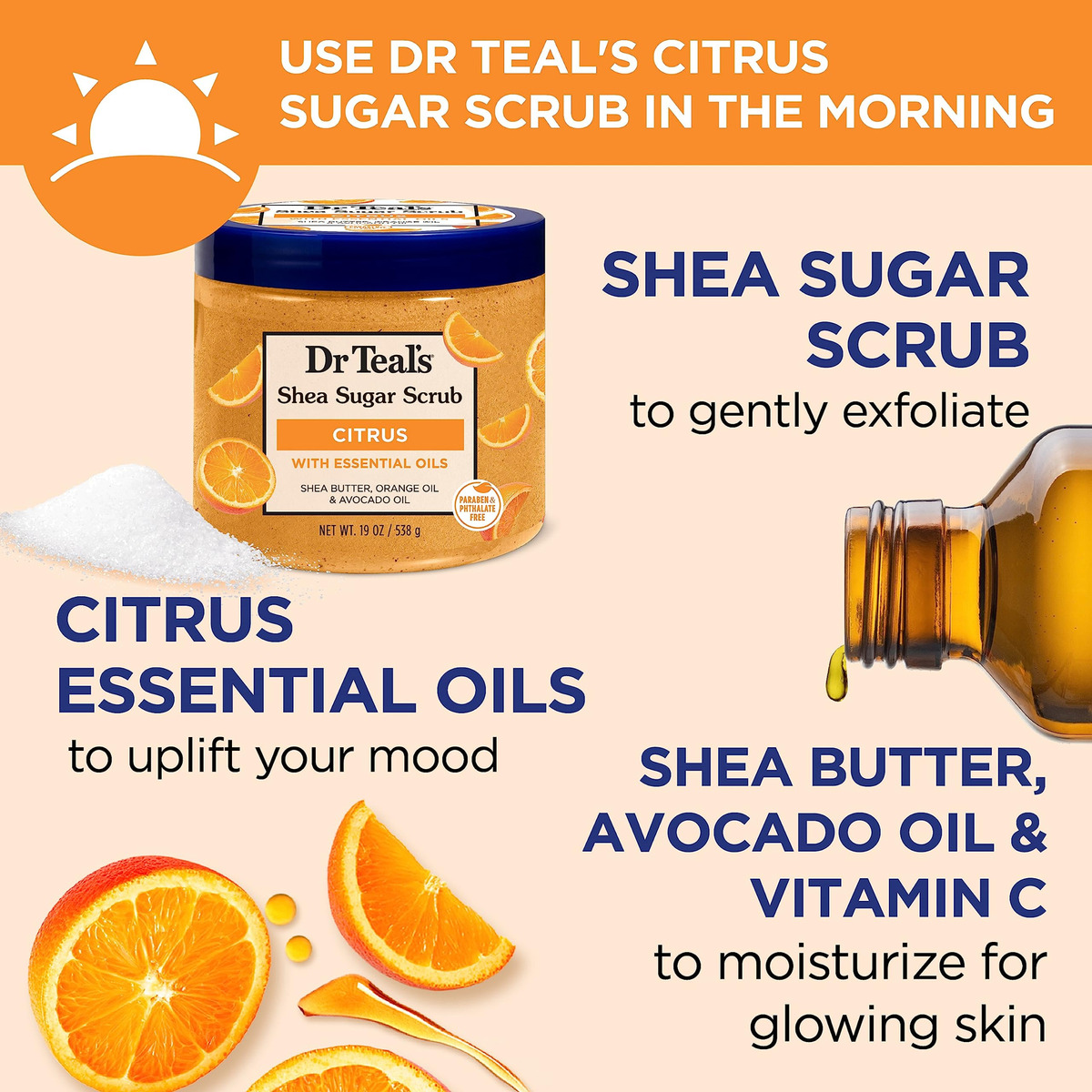 Esfoliante Corporal Dr. Teal's Shea Sugar Com Vitamina C 560 - Imagem 3