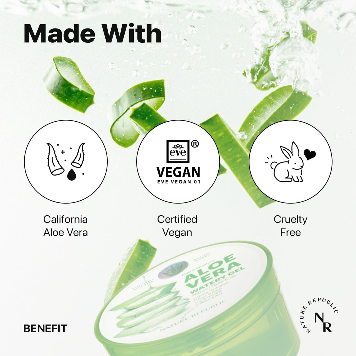 Gel De Aloe Vera Nature Republic Hidratante Suavizante 310ml - Imagem 3