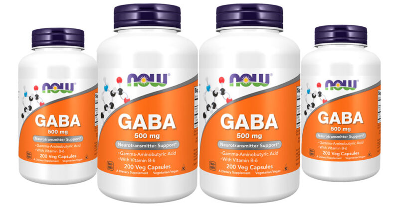 Ácido Gaba 500mg Now Foods Com Vitamina B-6 200 Veg Caps 4un