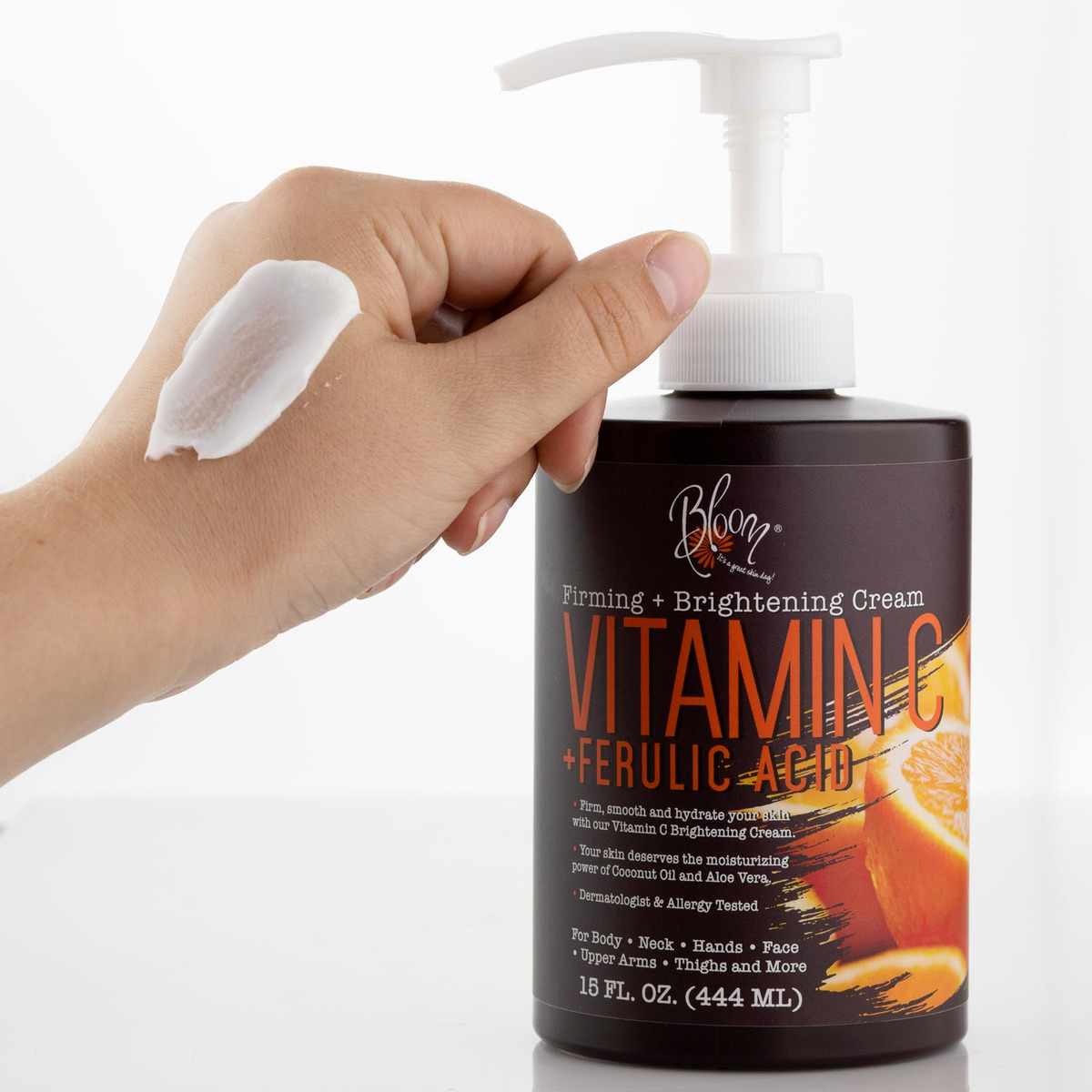 Loção Hidratante Corporal E Creme Facial Bloom Vitamin C 450 - Imagem 7