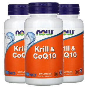 Krill E Coq10 Now Foods 60 Softgels Produto Importado 3un